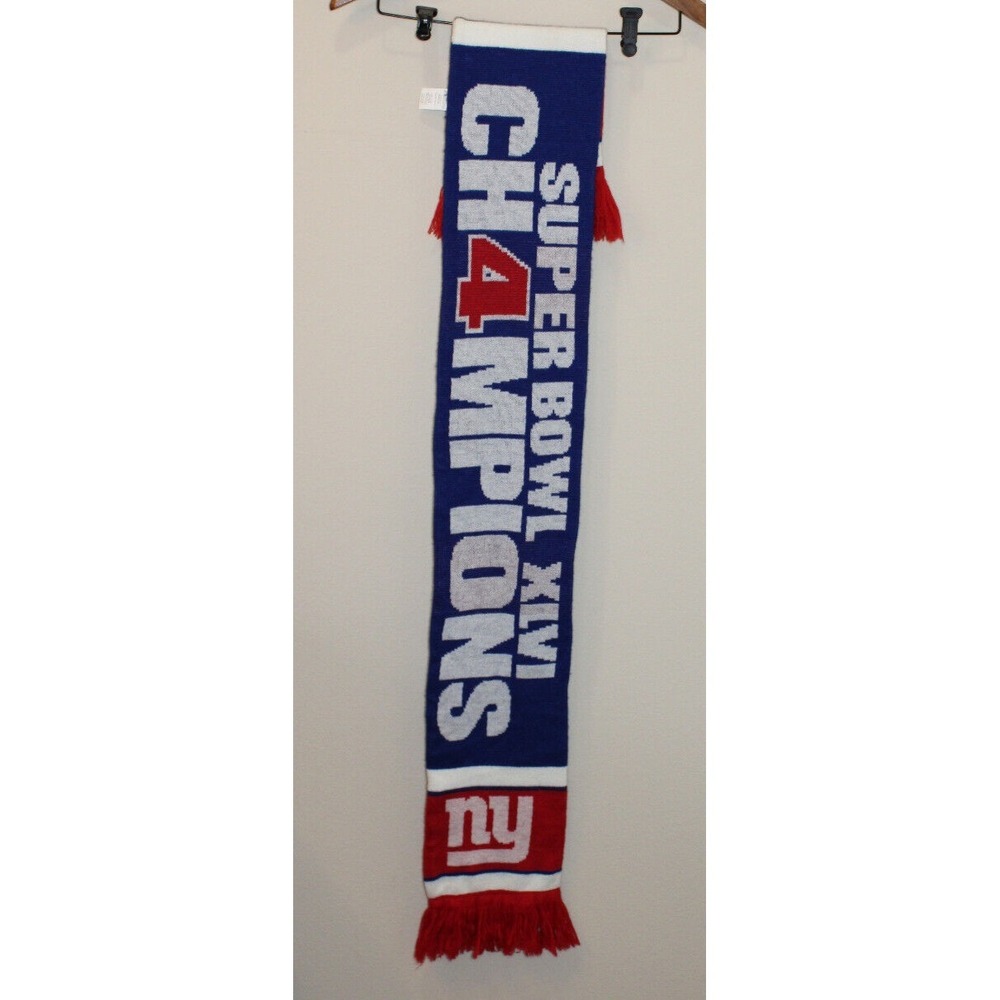 Super Bowl XLVI Champions New York Giants 50" knit scarf fringe football 46